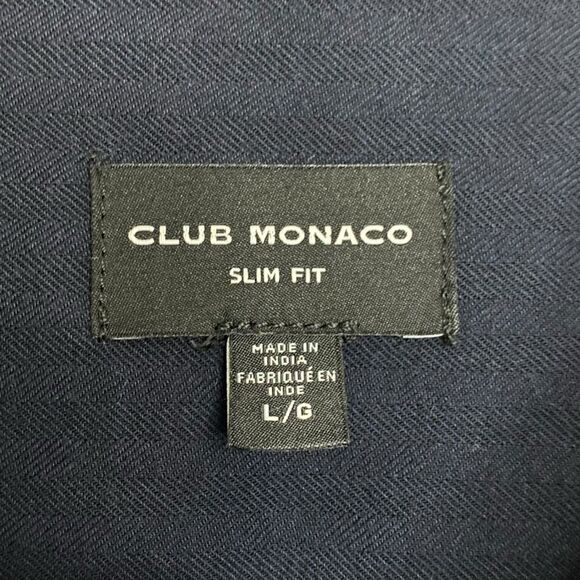 Club Monaco Shirt Mens M Blue Button Down Slim Fit Long Sleeve Cotton Preppy - Picture 3 of 10